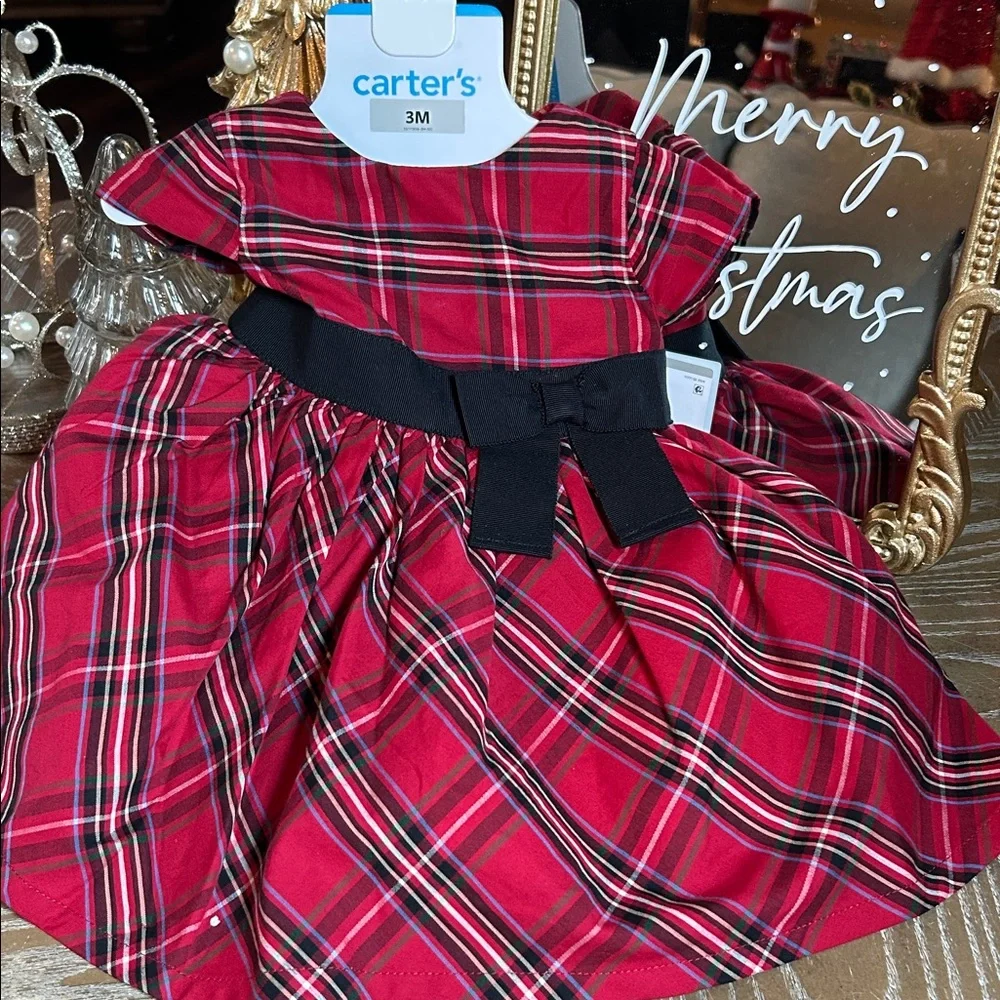 NWT! Baby Girl Carter's Red & Black Plaid Baby Holiday Dress